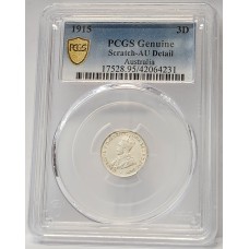 AUSTRALIA 1915 . THREEPENCE . PCGS GENUINE AUSTRALIA 1915 . THREEPENCE . PCGS GENUINE